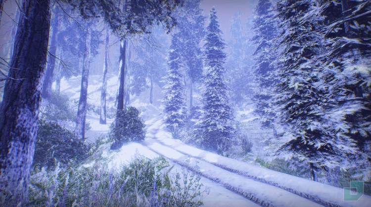 ue4商城资源lowpolysnowforest低多边形下雪森林