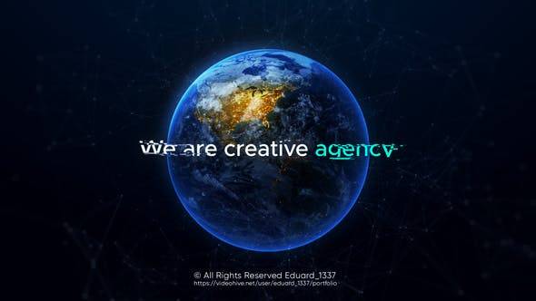 AE三维地球主题活动宣传模板 logo片头-第1张