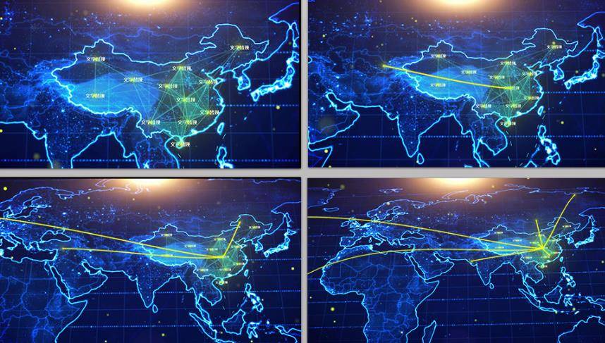 业务分布全中国和世界地图遍布全球ae模板 企业宣传-第1张