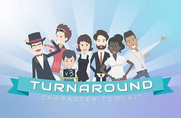AE卡通人物角色MG动画包 Turnaround Character Toolkit 3 for Adobe After Effects mg动画-第1张