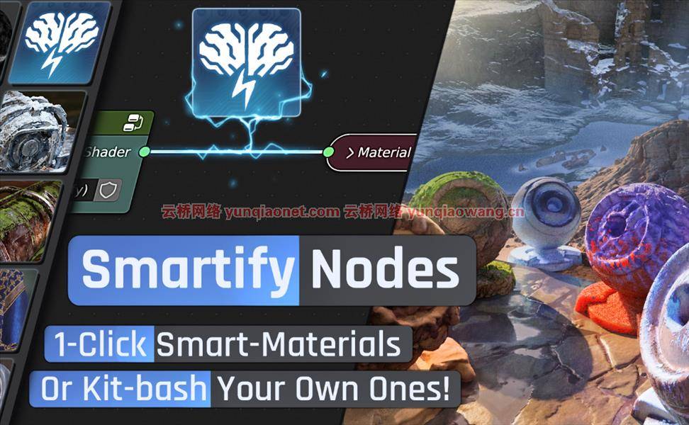 Blender插件 Smartify Nodes – 简单的智能效果和材质