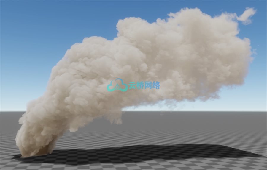 白烟雾羽流VDB特效素材下载 High-Res Smoke Plume