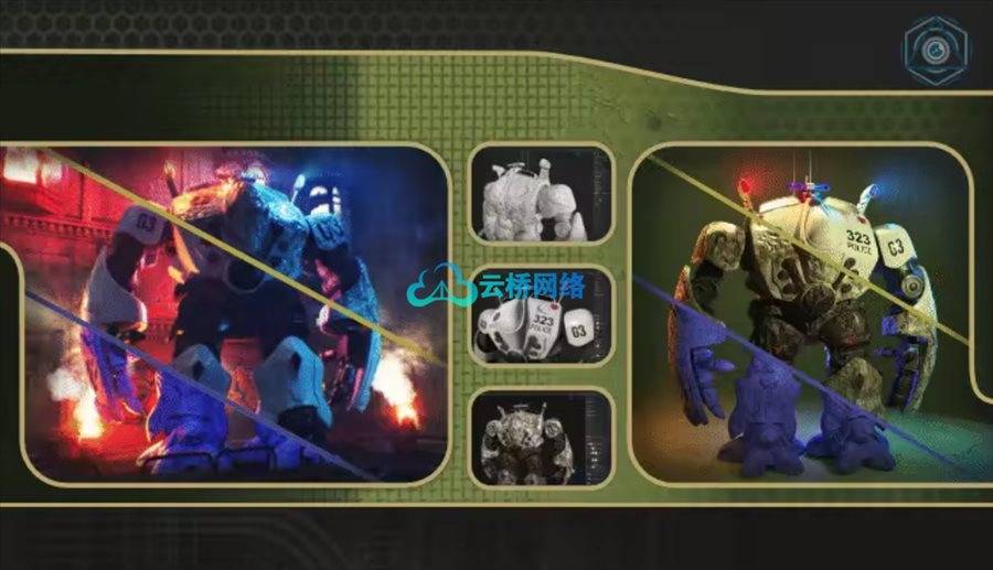 使用 Substance Painter 为机甲机器人绘制损伤效果