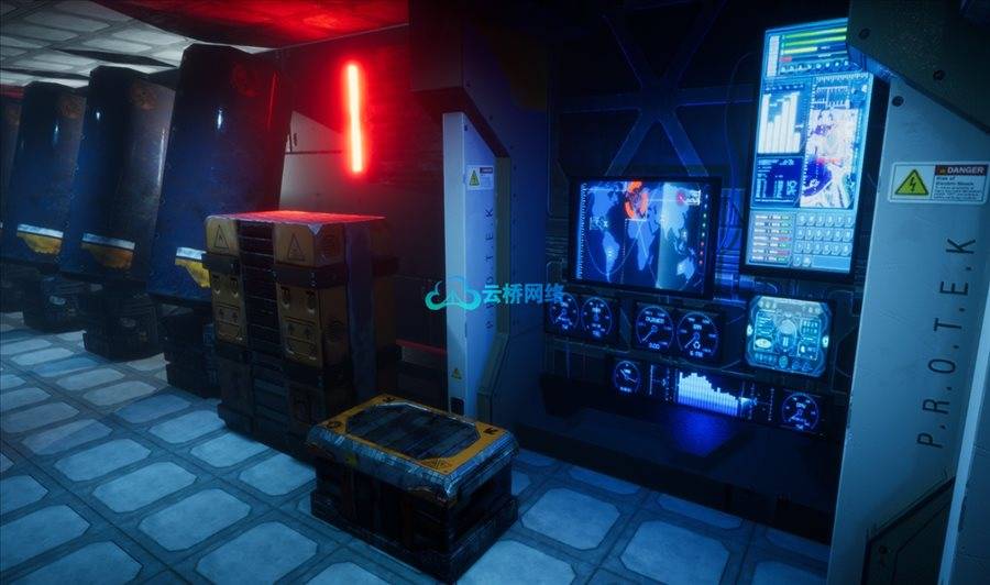 UE科幻PBR实验室场景：Pro-TEK Sci-Fi PBR Laboratory Interior with Hologram