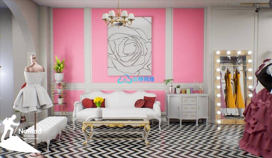 UE资源 Luxury Bridal Boutique – Elegant Wedding Dress Shop Interior