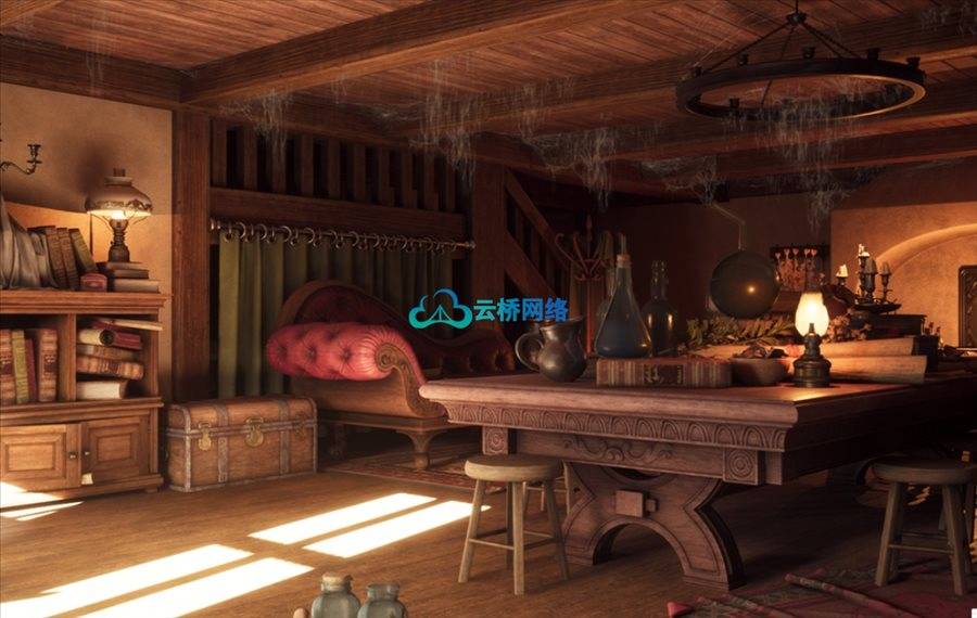 UE资源 Fantasy Interior Environment ( Fantasy Interior Library Interior Fantasy 3D )