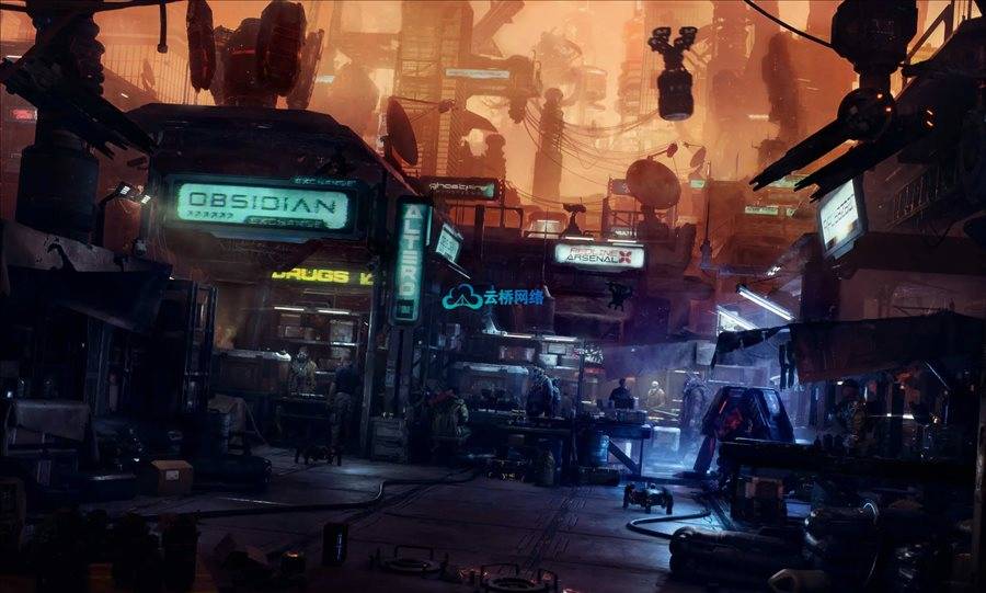 科幻风格黑市场景3D模型套件 Kitbash3D – Black Market