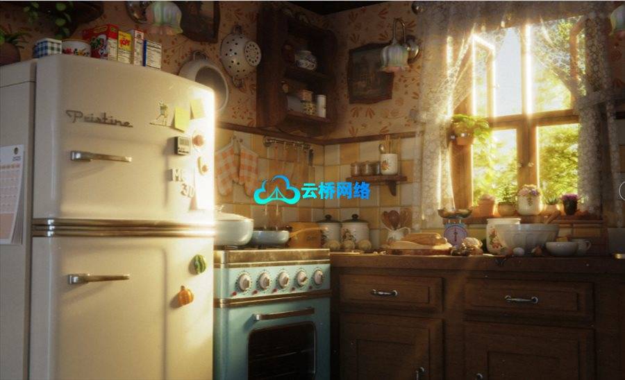 Blender风格化厨房3D场景制作全流程视频教程