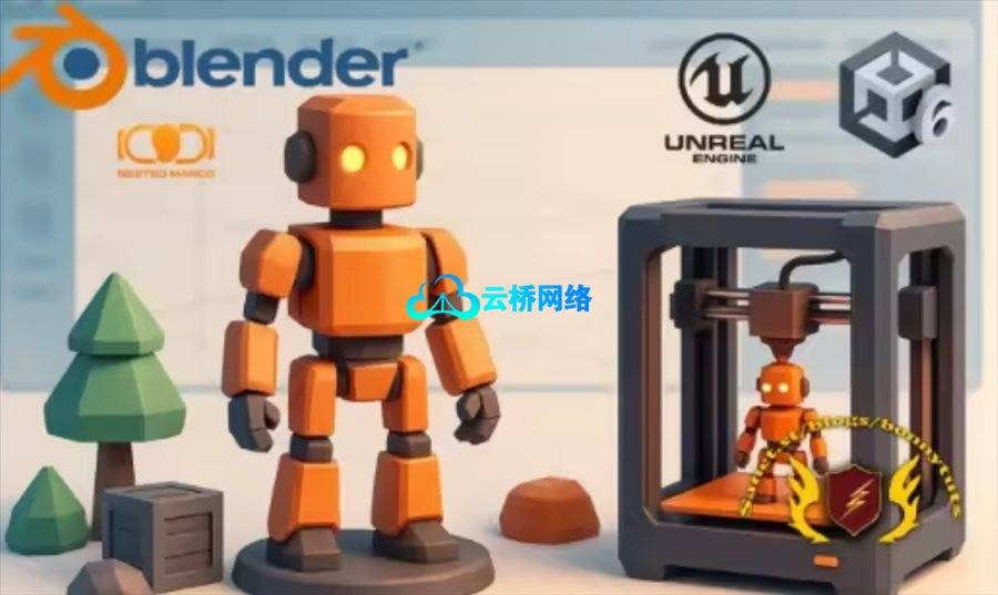 Blender:3D游戏资产、纹理与3D打印模型