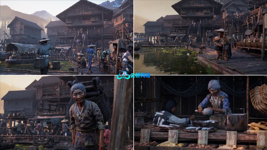 水上村落3D模型资产 WATER VILLAGE