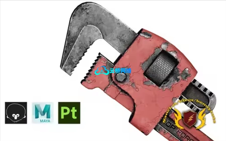 Maya硬表面必备三部曲第二部：扳手制作与高级贴图技法