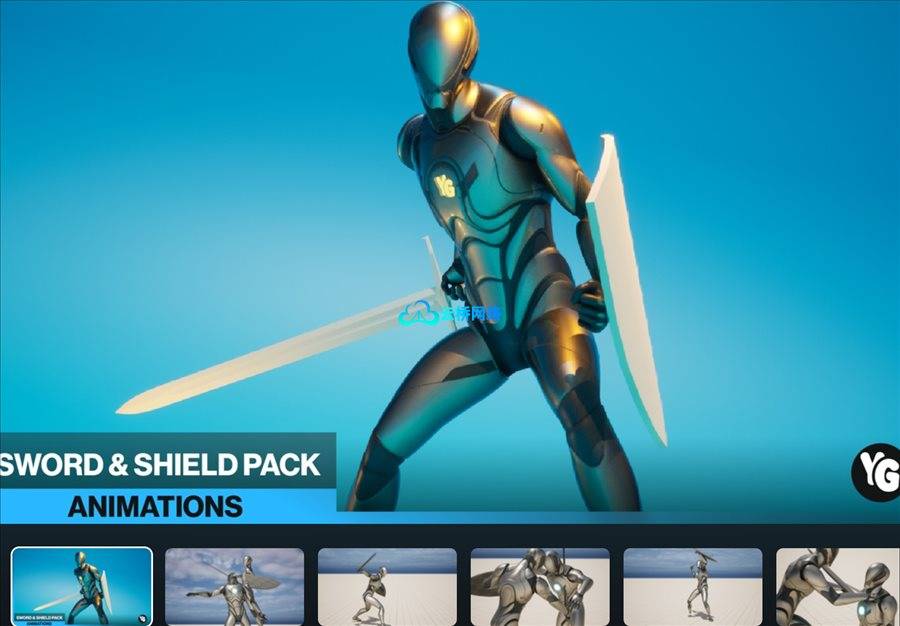 260 个剑与盾动作捕捉动画 – 260 Sword and Shield Mocap Animations