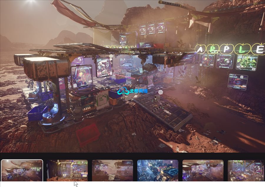 外星科幻水果市场环境-Sci-Fi Fruit Market – Nanite