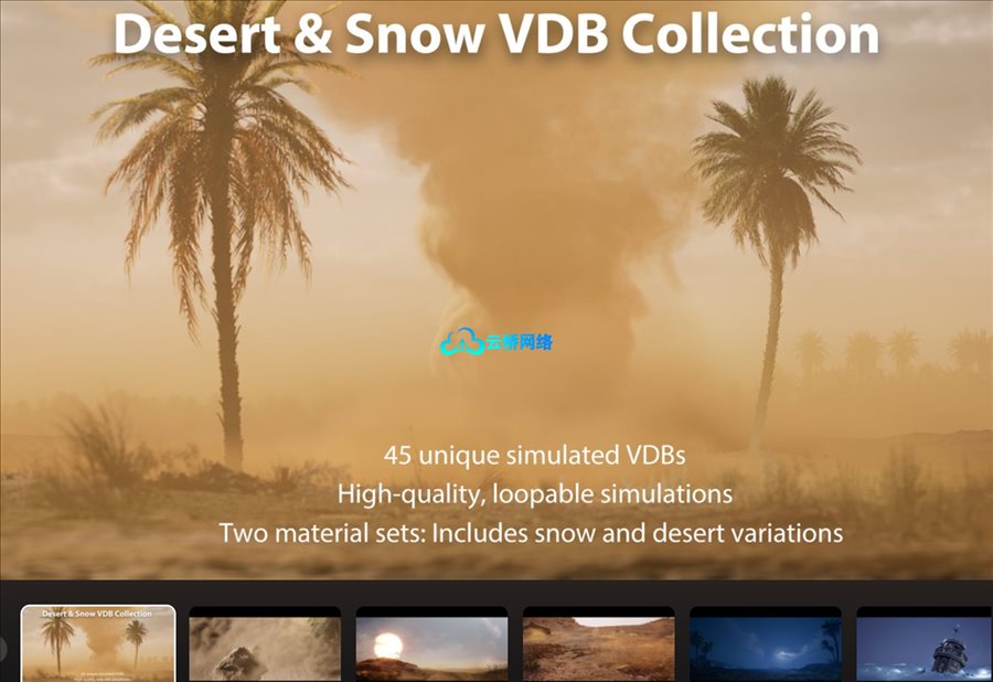 沙漠风沙暴风雪特效 – Desert & Snow VDB Collection