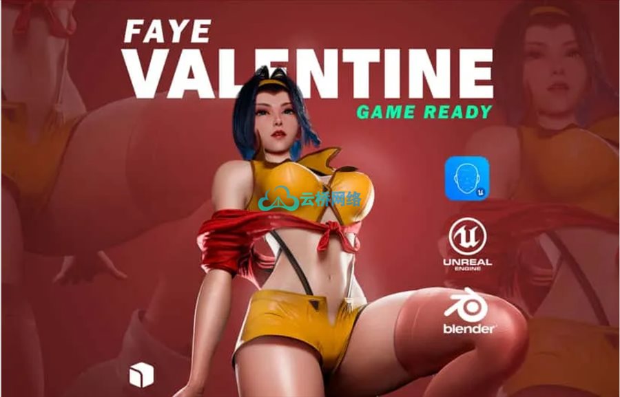 3D  blender 模型/虚幻引擎5-Faye Valentine – Game Ready