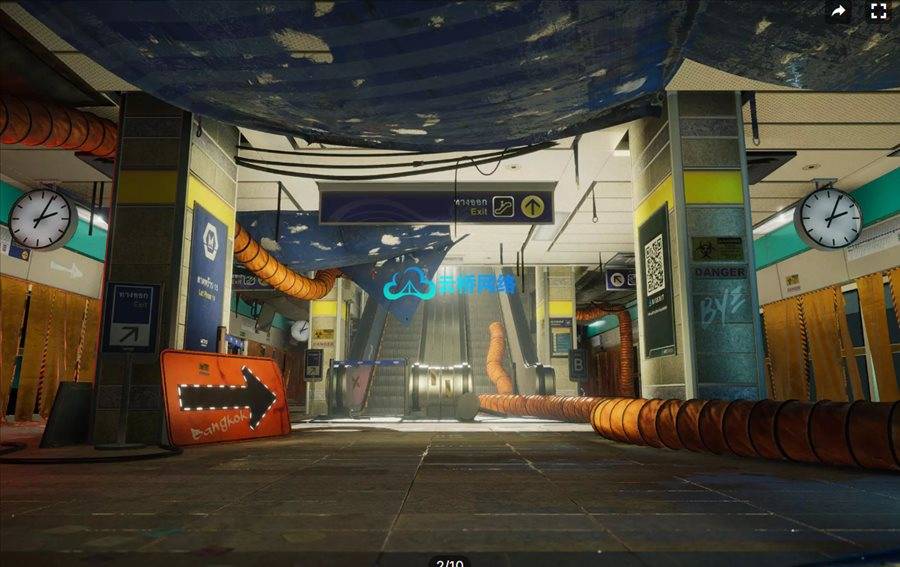 unity资源 The Blue Metro 2029 ( Post Apocalyptic Metro / Subway Environment )
