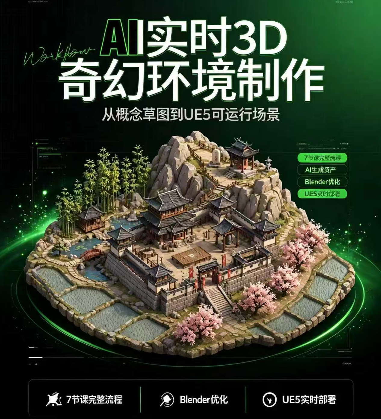 用AI构建游戏3D环境课程 BUILD GAME 3D ENVIRONMENTS WITH AI