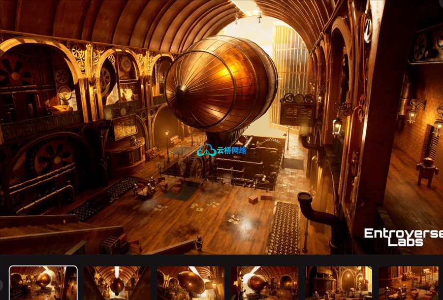UE场景资源 Steampunk Zeppelin Station – Victorian Airship Terminal Modular Environment